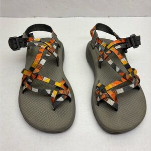 Chaco Gray Sport Sandals with Orange Accent Straps, wos 8, box 14